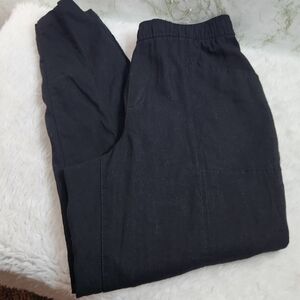 Old Navy High-Rise Straight Taper Black Linen Pants